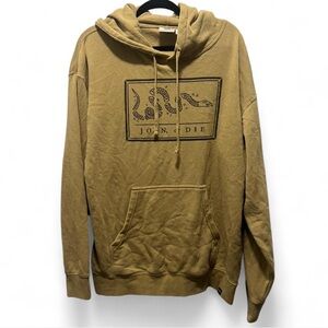 “Join, or Die” Tan Graphic Hoodie for Men